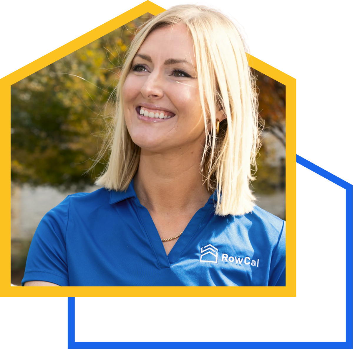 Rowcal property manager smiling outside