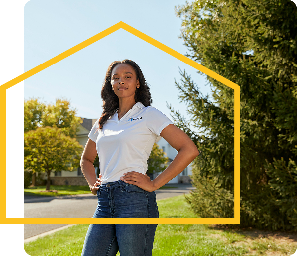RowCal property manager standing confidently outside a community